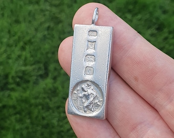 Vintage Sterling Silver Ingot Pendant 1977 With Queen Elizabeth II