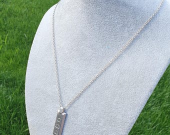 Vintage Sterling Silver Ingot Pendant Rectangle 1977 15.41g 925