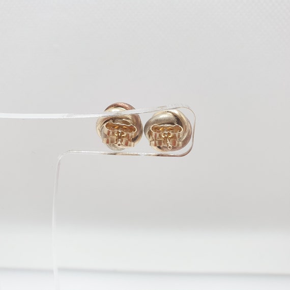 Vintage 9ct Gold Stud Earrings Knot 2.79g Round W… - image 5