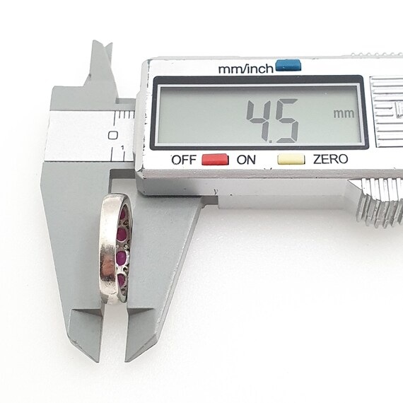 Vintage Sterling Silver Ruby Ring Half Eternity Q… - image 11