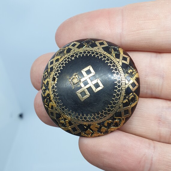 Antique Victorian  Large Tortoise Shell Brooch Pi… - image 3