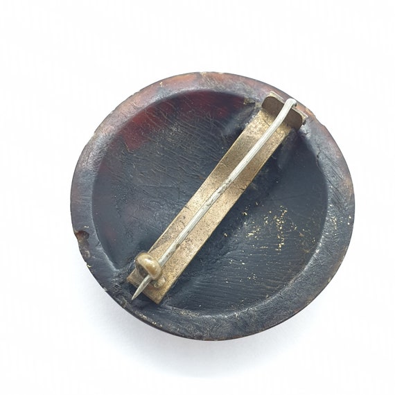 Antique Victorian  Large Tortoise Shell Brooch Pi… - image 5