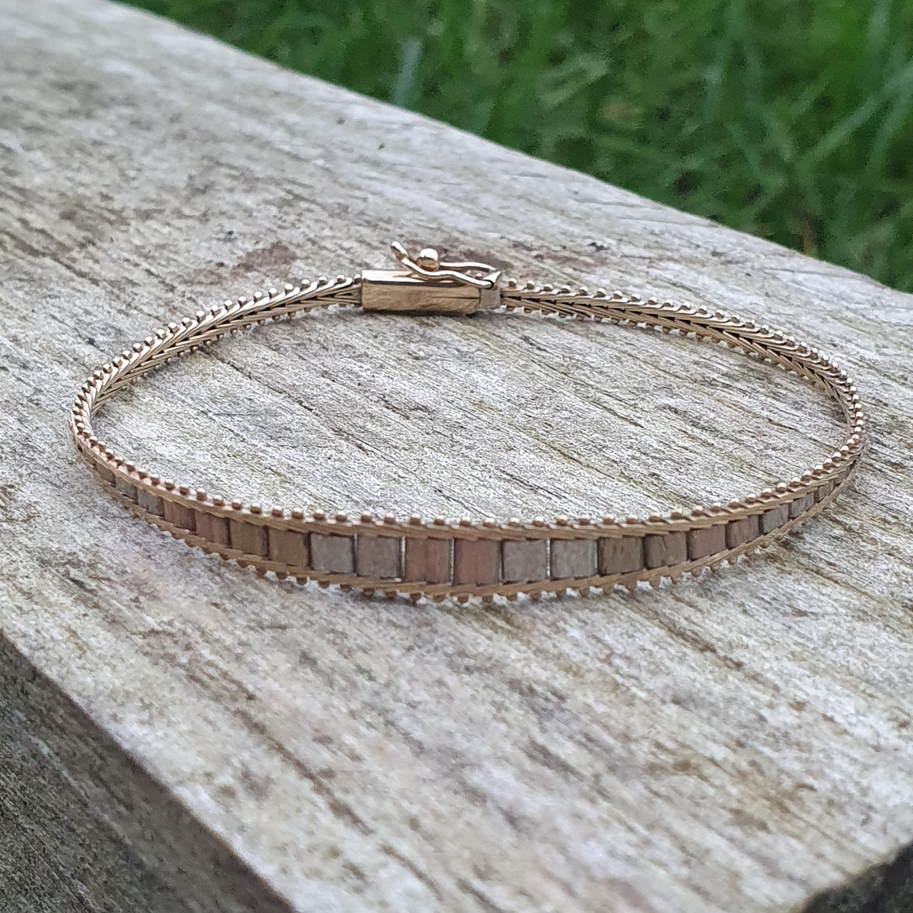 Vintage 9ct Gold Tricolor Italian Bracelet, 1980s Jewelry - Etsy UK