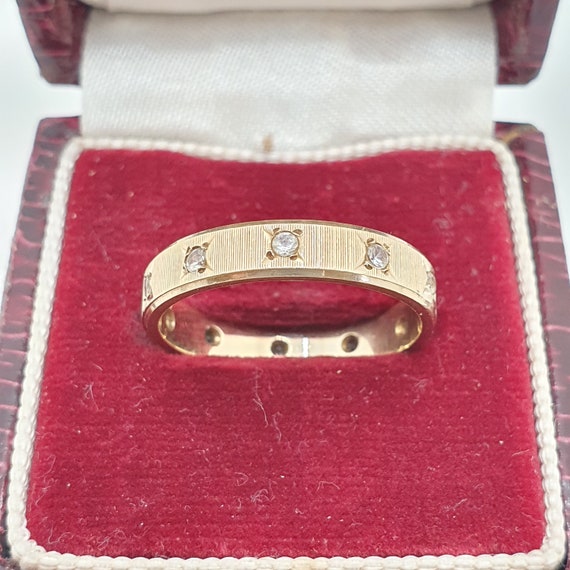 Anello Dell'eternità Vintage In Oro 9 Carati Con Quarzo Bianco, 2 - Foto 7