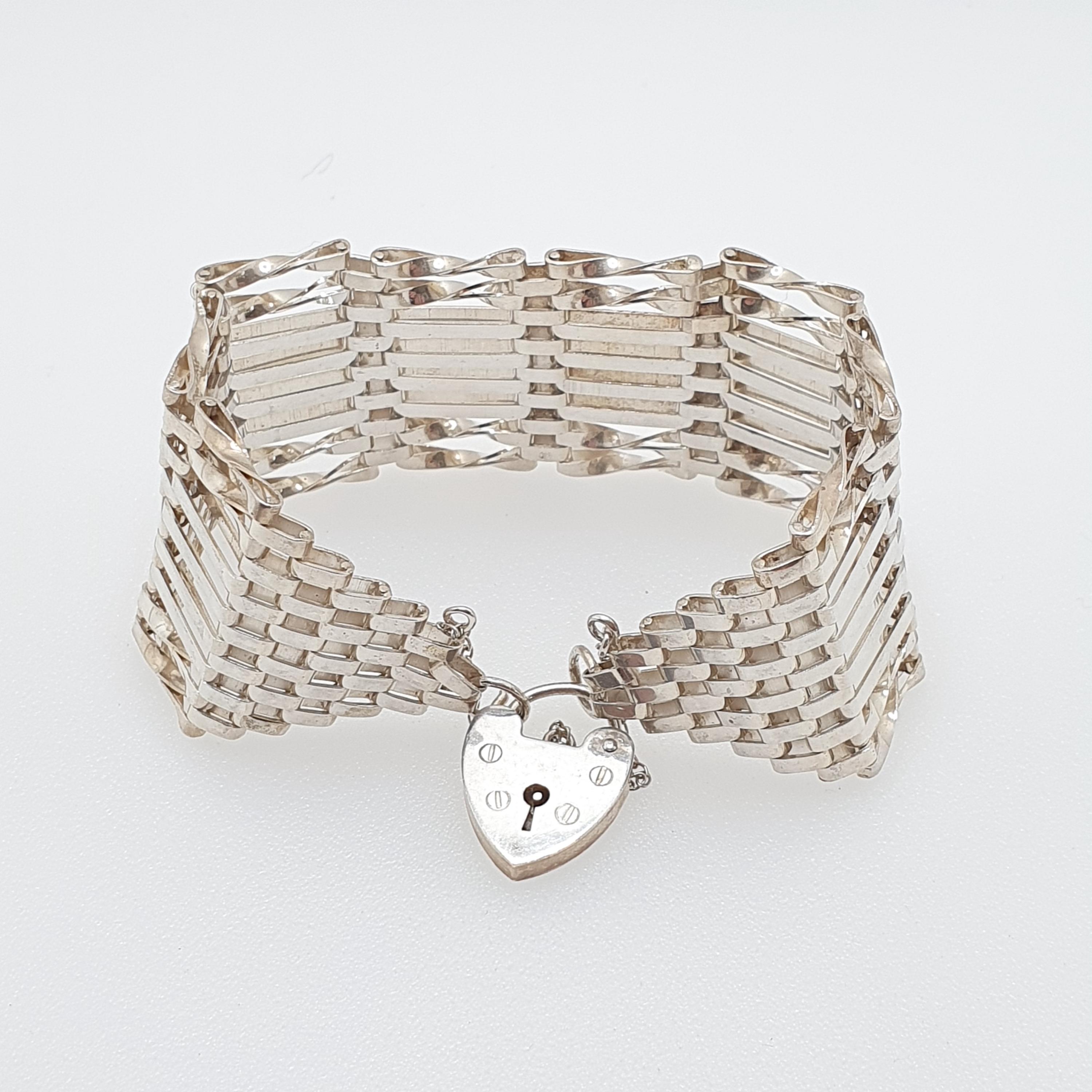 Bracelet Vintage En Argent Sterling 925 - 24,1g, 16cm, Charme HMK | Bijou Ancien Élégant