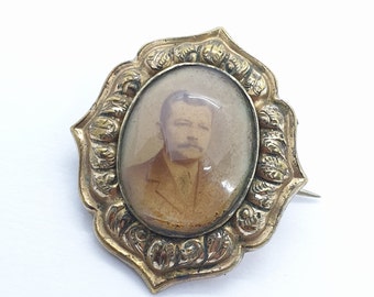 Broche Barre Victorienne Plaquée Or Avec Perle - Style Années 1900, Occasion Vintage