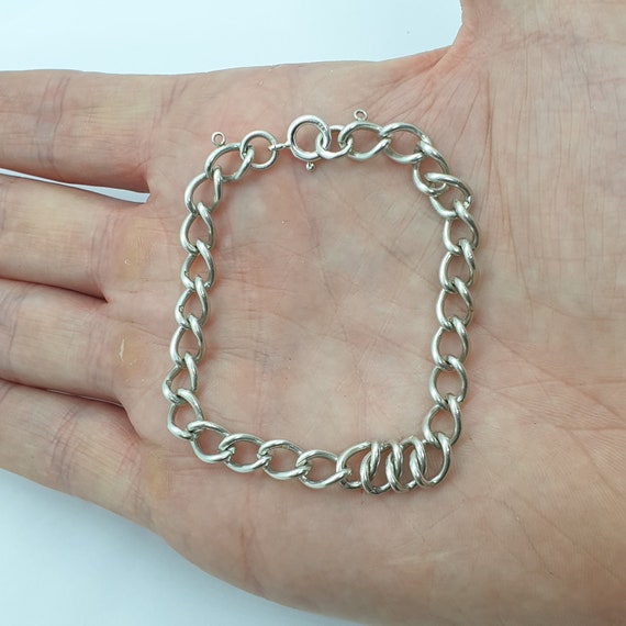 Vintage Silver 925 ブレスレット Chain Bracelet Vintage Sterling Silver Curb Link Chain Bracelet 13.39g 20cm 8