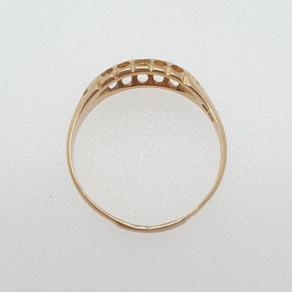 Antique 18ct Gold Diamond Ring 5 Stone Diamonds 1… - image 9