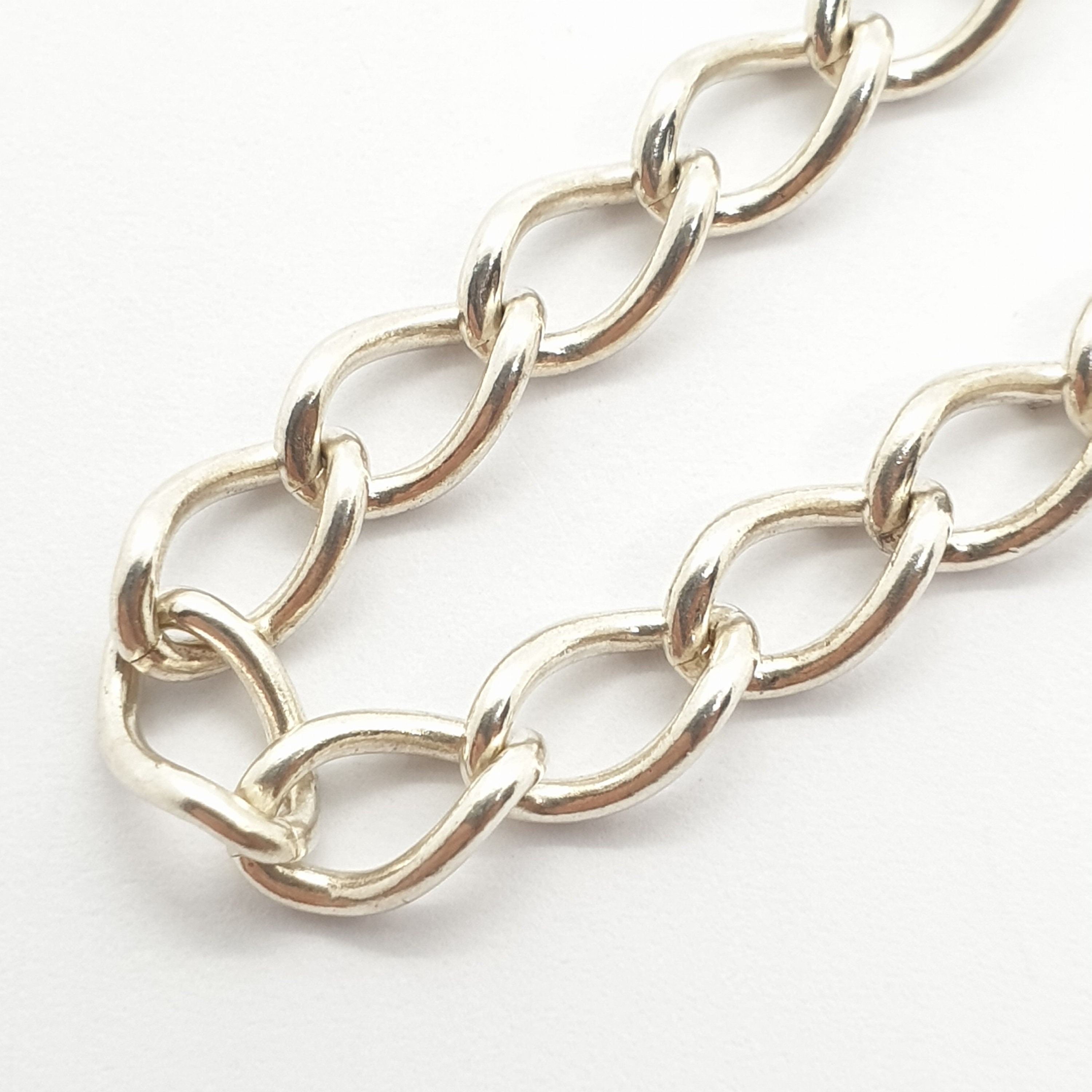 Vintage Sterling Silver Bracelet Chain Curb Link 7.26g 19.5