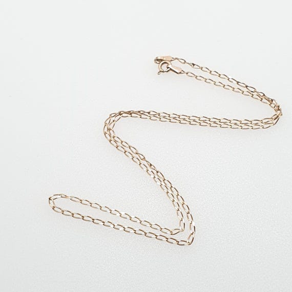 Vintage 9ct Gold Necklace Chain Twist Curb Link Links 2g 42cm 16.5" Hallmarked 375 9k Solid Yellow Ladies Retro Jewellery Jewelry Gift