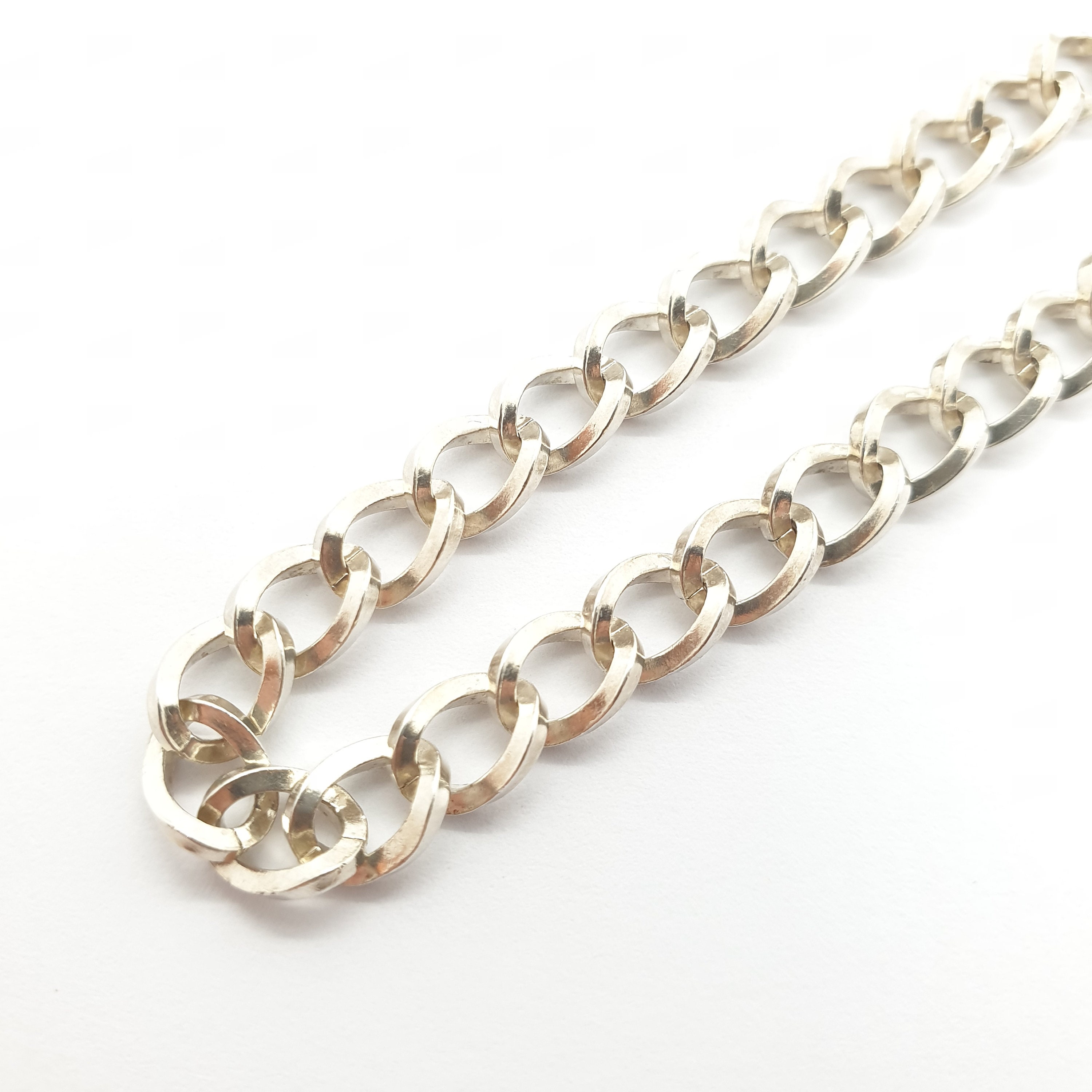 アクセサリー Vintage Chain Bracelet Silver 925 Vintage Sterling Silver Chain Bracelet Square Cut Curb Links