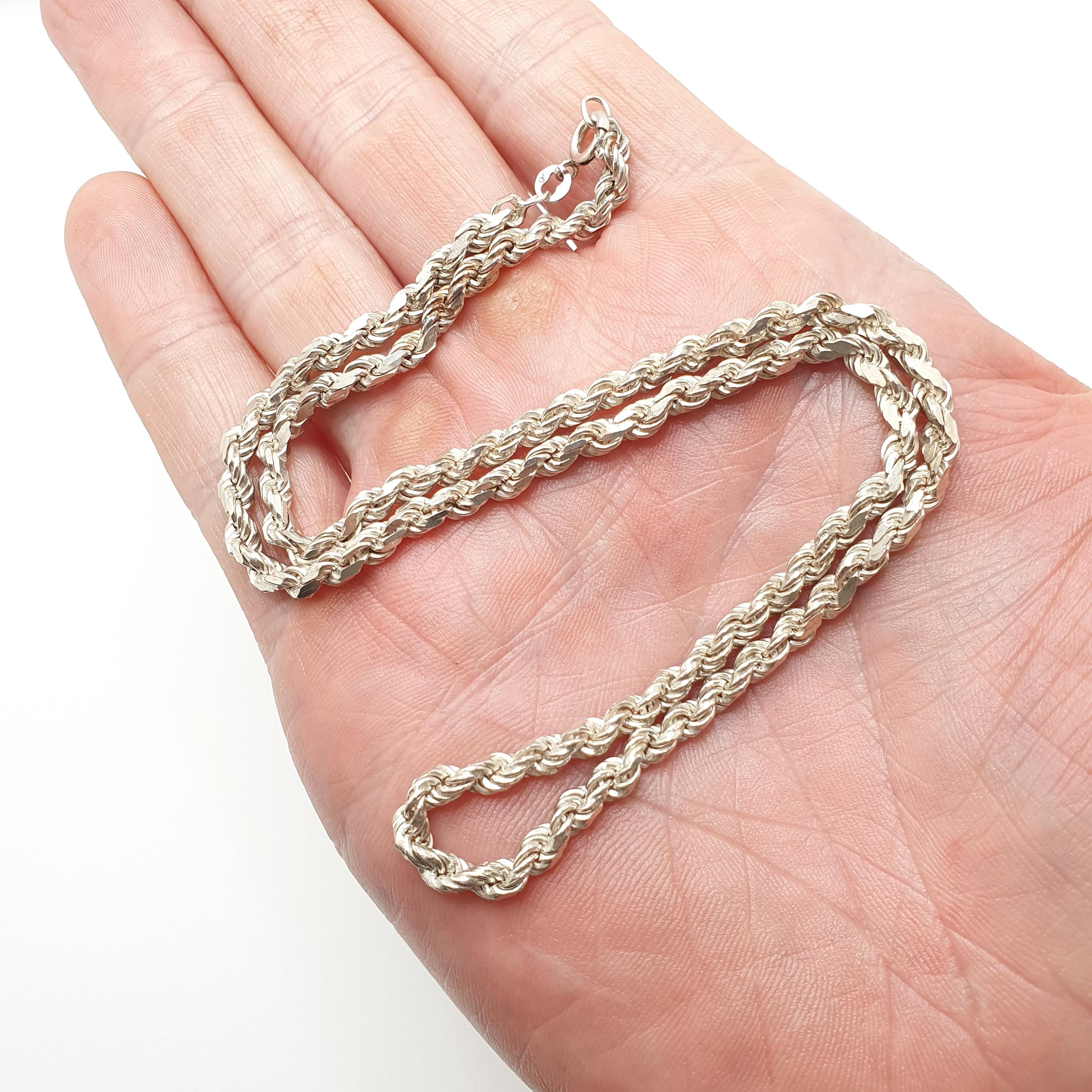 Vintage Sterling Silver Chain Necklace 25.4g Heavy Fancy Twist