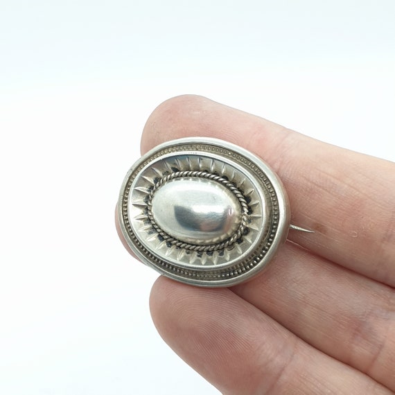 Antique Victorian Solid Silver Etruscan Revival B… - image 1