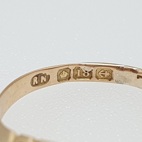 Antique 18ct Gold Diamond Ring 5 Stone Diamonds 1… - image 8
