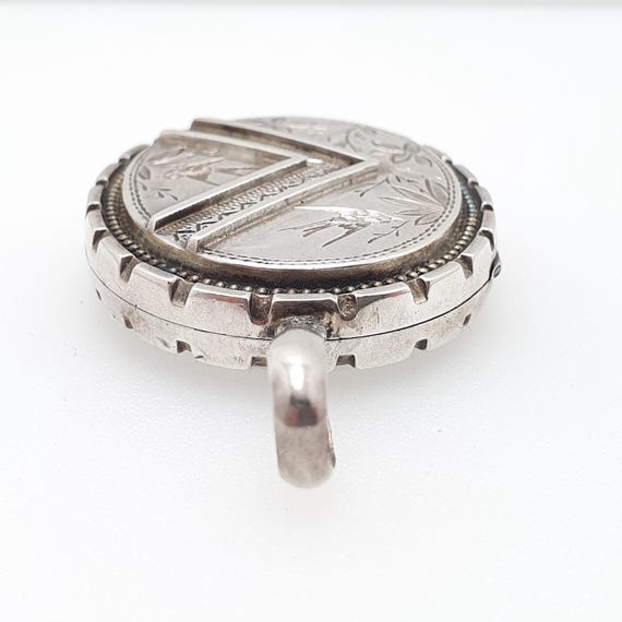Antique Victorian Solid Silver Bird Locket Pendan… - image 6