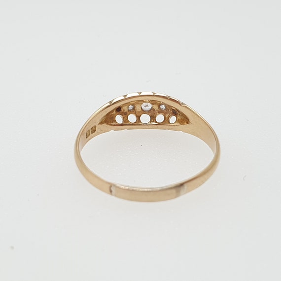 Antique 18ct Gold Diamond Ring 5 Stone Diamonds 1… - image 6