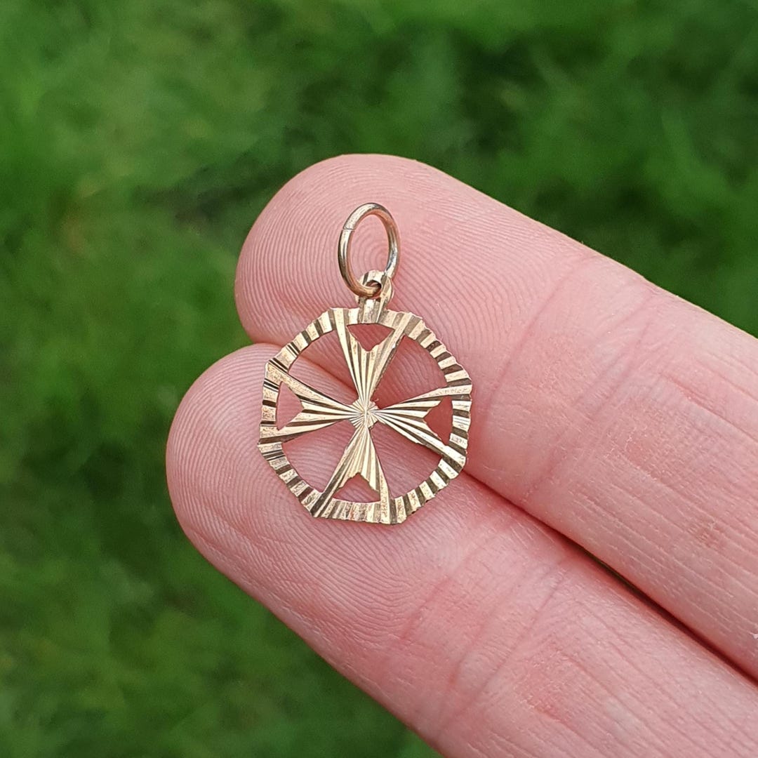 Vintage Gold Sterling Silver Maltese Cross Pendant 925 Solid Arrow ...