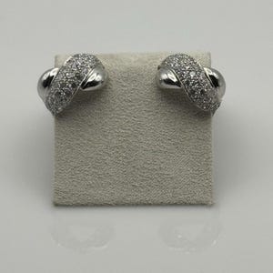 Elegant Sterling Silver Post Earring With White Zircon Gemstones Handmade
