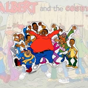 Albert, Jumbo, Vinyl, Sticker, Gang, 70’s, Retro, Vintage, Fat, Birthday, Gift, For Him, For Her, For Friend, Fun, Waterproof, Cartoon, 1970