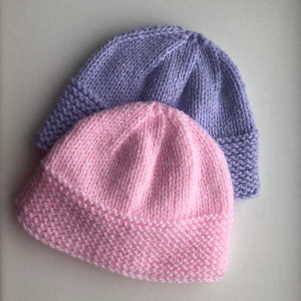 Hand Knitted Newborn Hat Baby Boy Girl