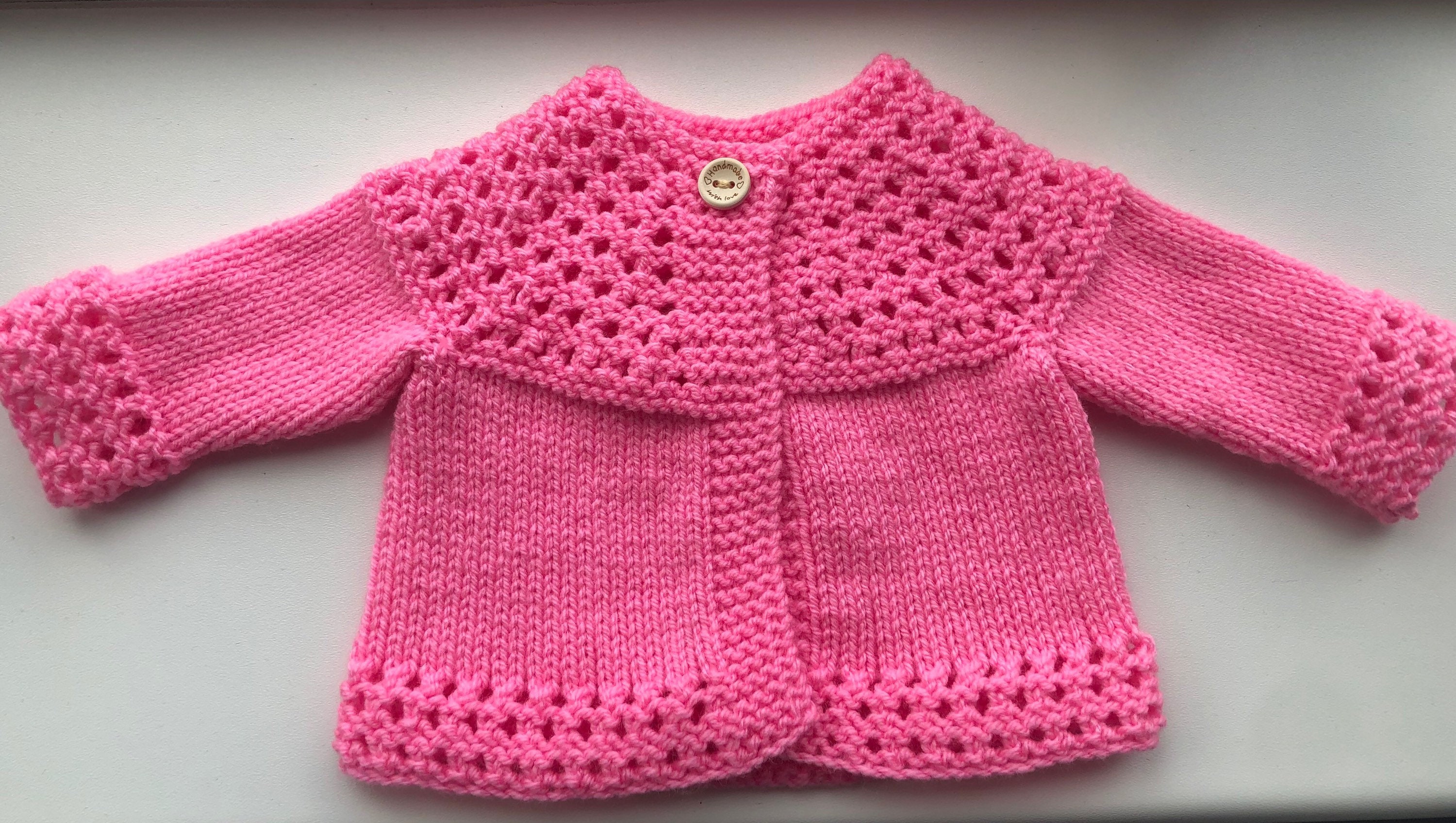 Hand Knitted Newborn Baby Cardigan and Hat Set Baby Girl Etsy