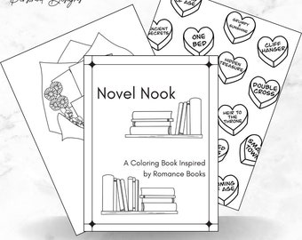 Novel Nook: A Digital Coloring Book Inspired by Romance Books | 35 Coloring Pages | Perfect Gift for Book Lovers & Romance Fans