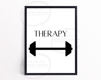 Bar Therapy, Workout Motivation, Fitness Printable, Wall Art, Home Gym Decor, Exercise Print, Workout Gift