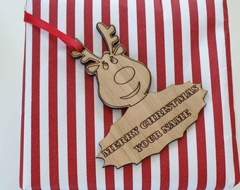 Personalised Christmas Reindeer/ Christmas name tag/ Christmas decoration/ Christmas tag