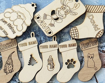 Personalised gift tags/ reusable gift tags/ laser engraved name tags/ Christmas gift tags/ Customised gift tags