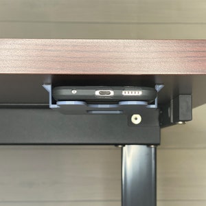 Under Desk Phone Holder, Tape Add On Under Table Phone/Hard Drive Mount With 3M Adhesive Included, Increase Productivity