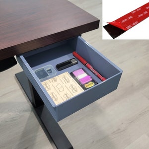 Under Desk Drawer, Tape Add On Under Table Storage Box, Special Design With 3M Adhesive Mounting