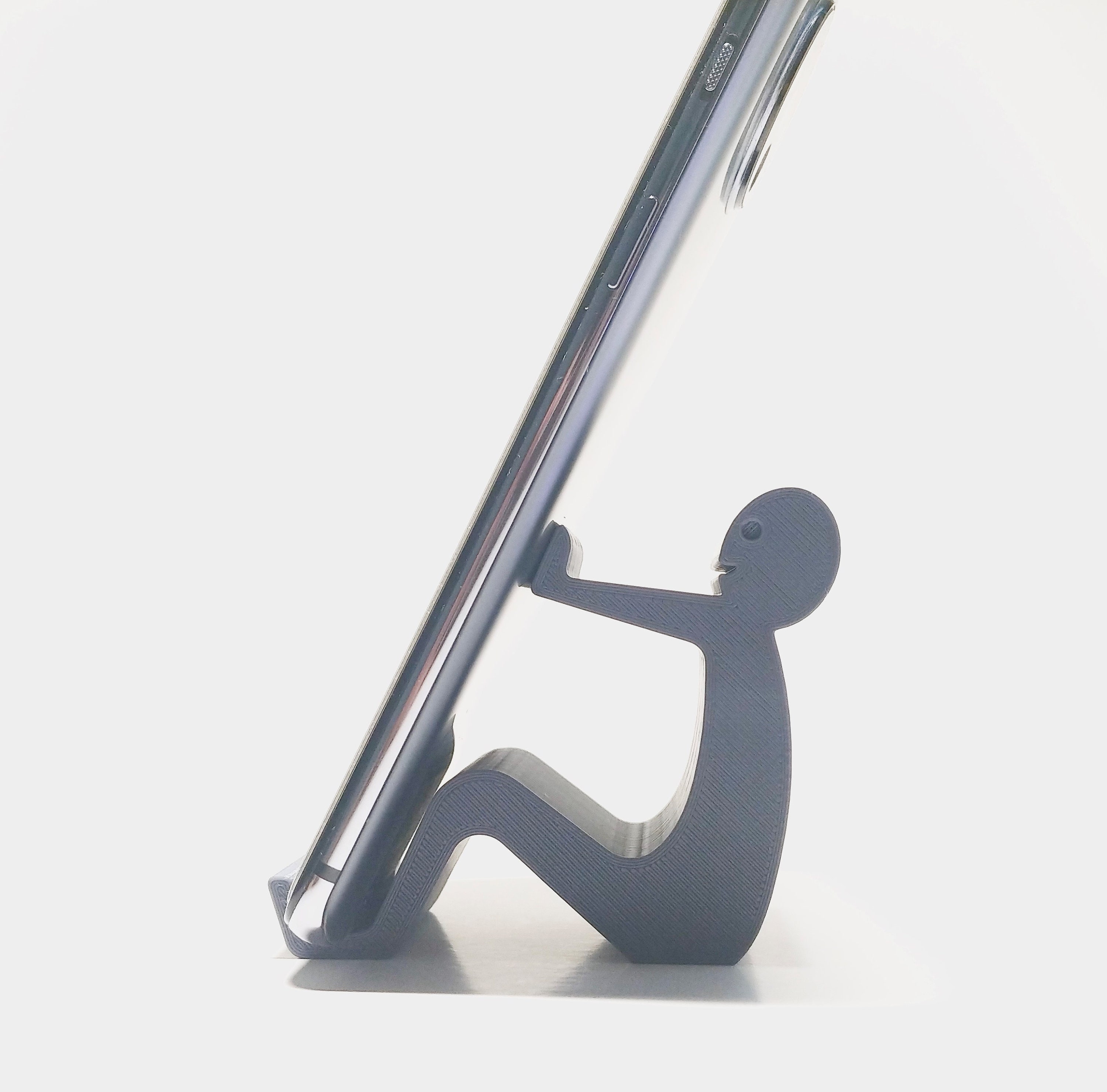 Desk Phone Stand Holder, Pushing Person, Fun Cell Phone Stand for Office Desk, 3D Printed, Compatible with iPhone, All Android Smartphone