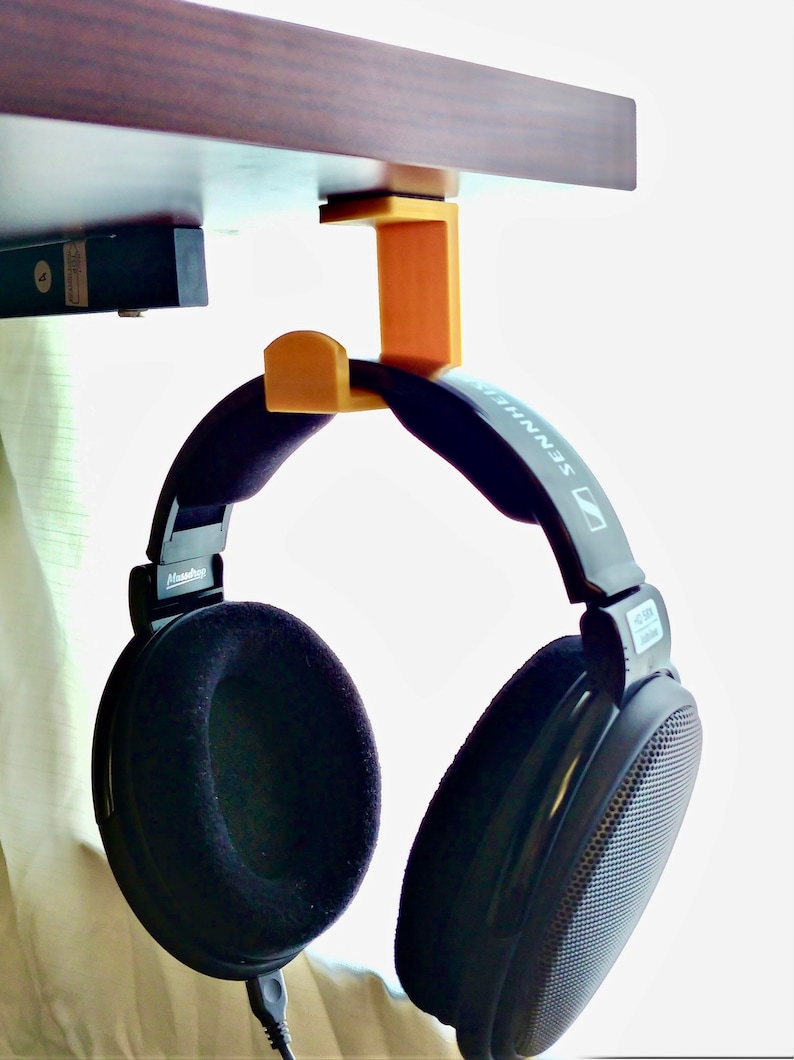 Headphone Holder Under Desk Headphone Stand Etsy Canada