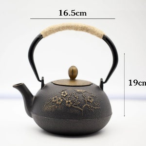 FLORAL TEA TEAPOT, Cast Iron Teapot, 800ml Heavy Grain Bird Artistic Teapot, Cute Iron Handmade Kettle Tea Lover Gift