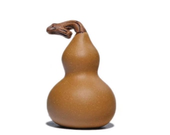 Yixing té de arena púrpura calabaza favorita adornos de calabaza de barro amarillo