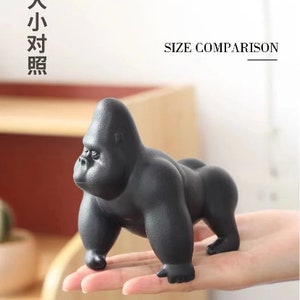 Black pottery creative tea pet decoration Gorilla King Kong Handmade Large tea pet