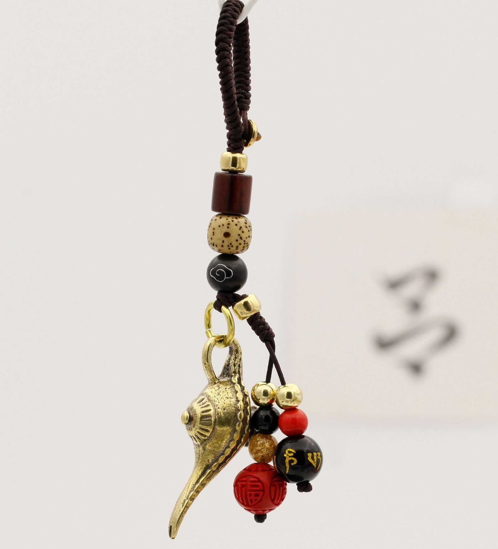 Brass Pendant Key Chain Hand Woven Clasp Necklace Etsy UK