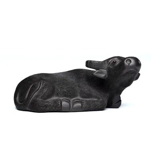 MEMORIAL ORNAMENT, CHINESE Ornament, Raw An Black Mud Creative Animal Ornament, Buffalo Lover Gift Ornament, Black Ornament