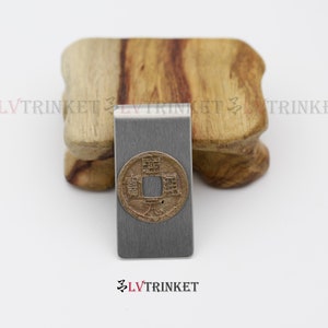 Ancienne pince à billets porte-bonheur chinoise ancienne, authentique ancienne pièce de monnaie chinoise ancienne pince à billets, pièce de monnaie en cuivre de la dynastie Tang