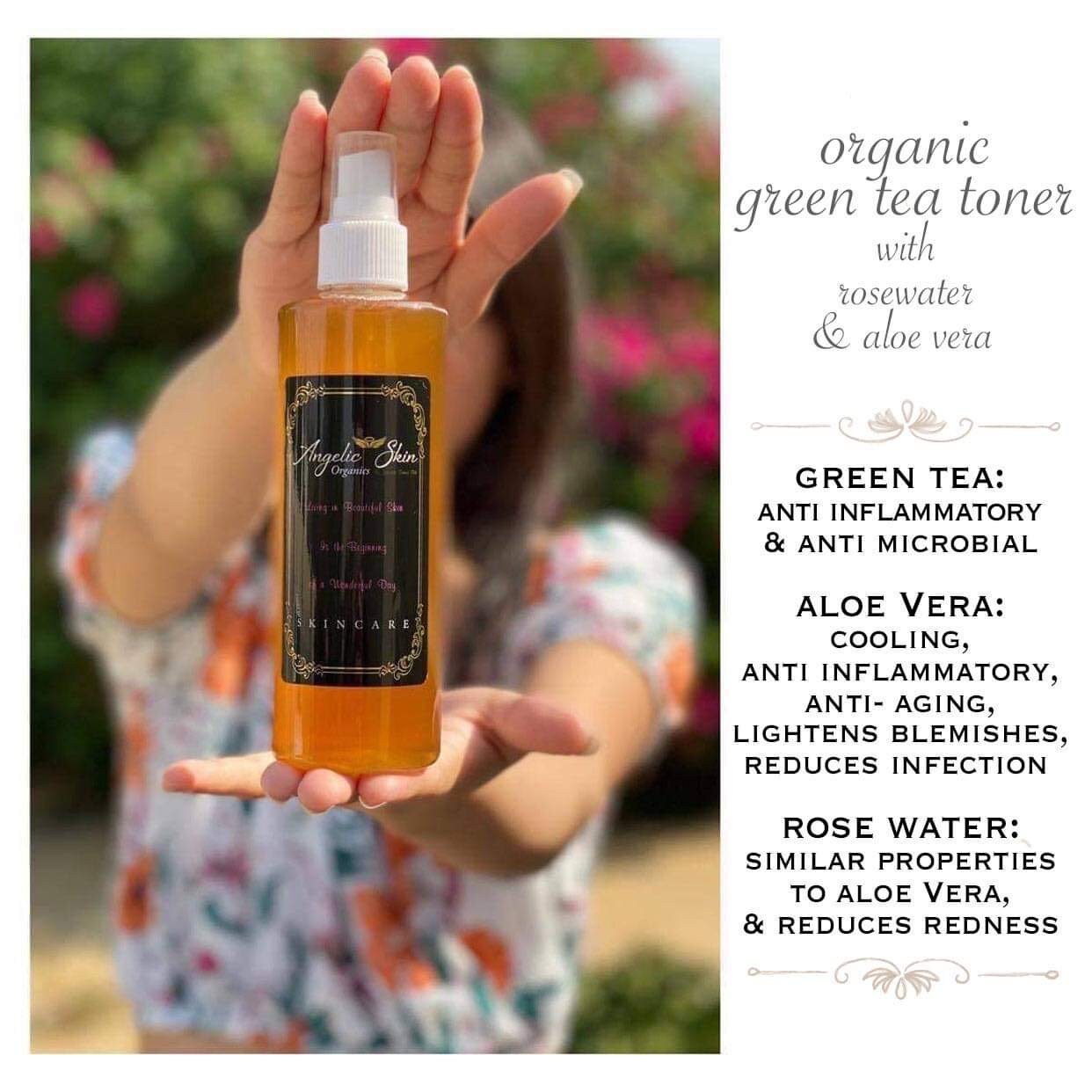 green tea rose water toner
