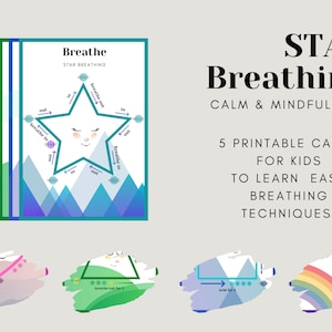 Activity cards for toddlers Breathing exercise cards Printable activity flashcards Yoga breathing cards for kids Deep breathing image 6