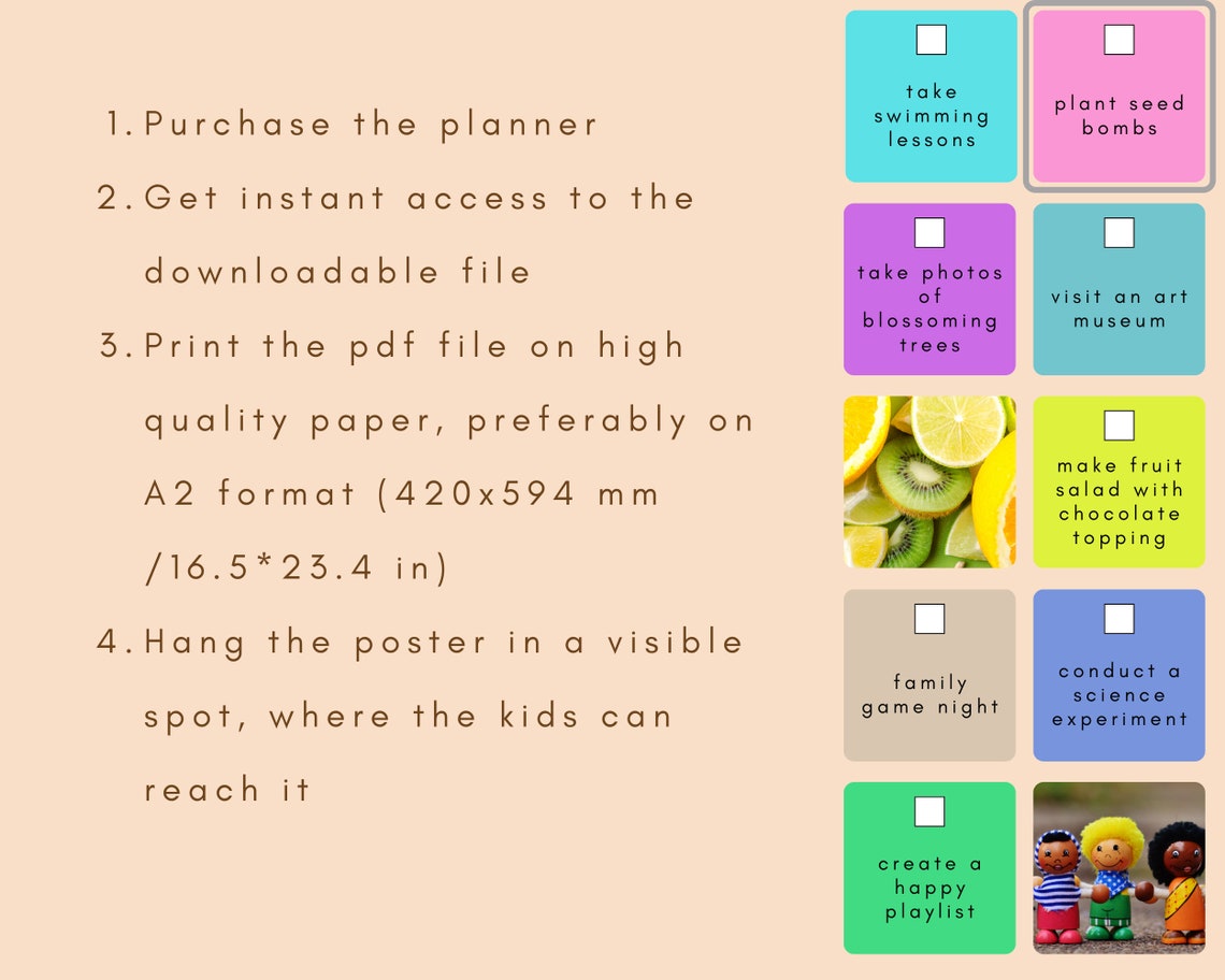 Kids Activity Kids Bucket List Kids Printable Activity Kids Planner ...
