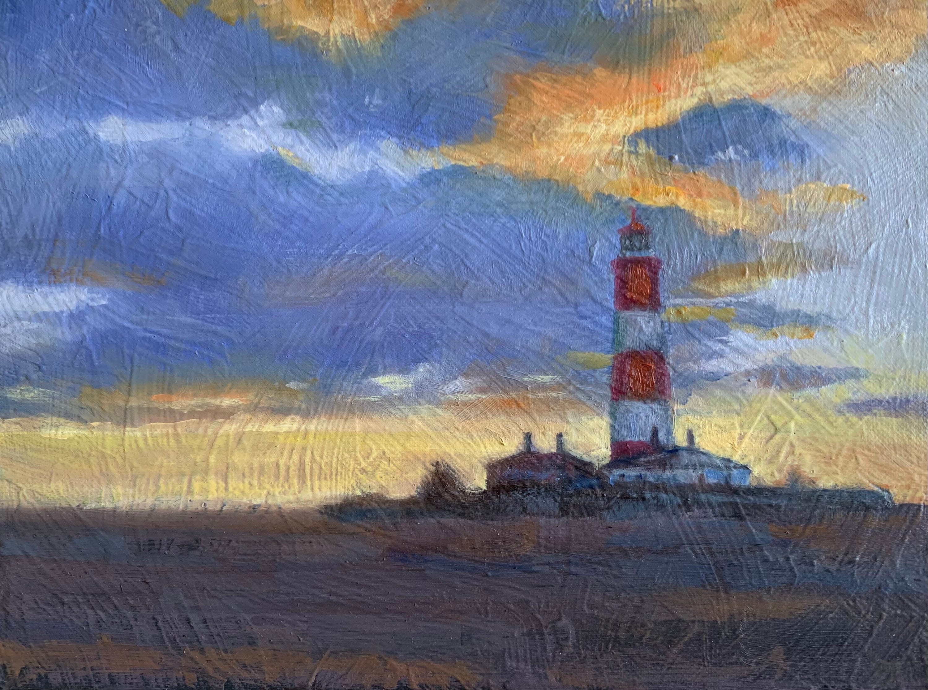 Happisburgh Lighthouse Original Oil on Canvas Painting by Etsy