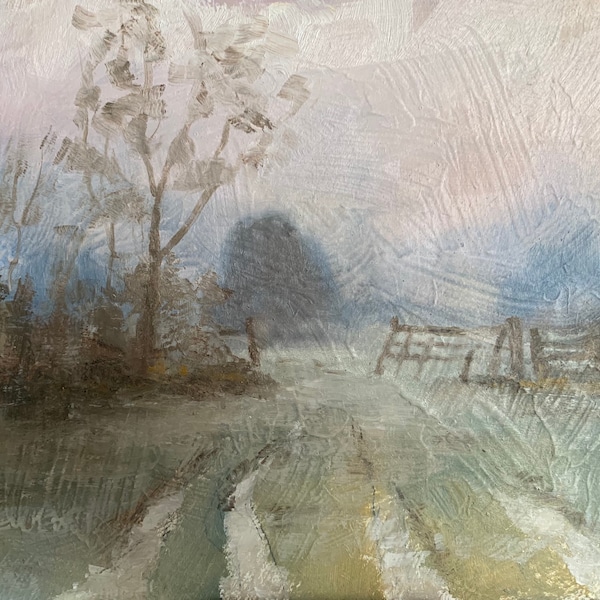 Misty Morning II - Original Oil on Board Landscape Painting - Home / Office Art
