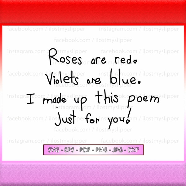 Roses Are Red Poem Etsy