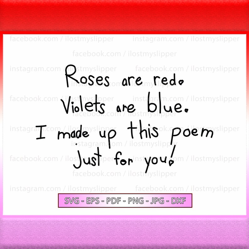 SVG Roses Are Red Poem. Cute Gift Etsy