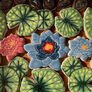 Water Lily Flower Mosaic Tile, Choose From Multiple Types, Handmade Pond Plants For Crafting and Making Indoors or Out