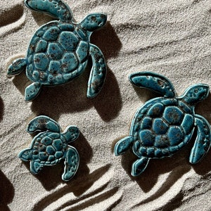 Ceramic Sea Turtle Mosaic Tile, Adult or Baby Turtle, Ocean Beach Reef Decor, For Crafting and Making Indoors or Out
