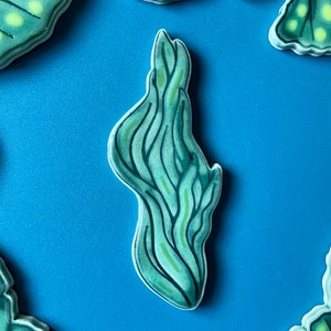 Handmade Ceramic Seaweed Mosaic Tile: Original Design Water Plant For Crafting