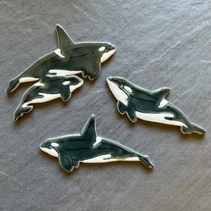 Ceramic Orca Whale Mosaic Tile, Handmade and Glazed, Choose From Three Original Designs, Craft and Make Indoors or Out
